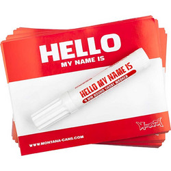 MONTANA Hello My Name Is Stickers Red