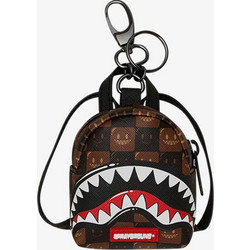 SPRAYGROUND Men Sharks In Paris Wtf Bubble Brown Check Backpack Keychain - BLACK/BROWN - 910K9304NSZ