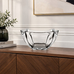 Μπωλ Γυάλινο Τετράγωνο Crystal Curve Bowl 21x21x19cm Galifas 992204 - Galifas