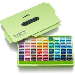 HIMI Twin Cup Gouache Σετ 72 Χρωμάτων (Green Case)