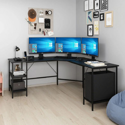 Stewe Home Γωνιακό Γραφείο Υπολογιστή Ανθρακί 180x60x76cm 292822