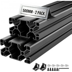 Προφίλ διέλασης αλουμινίου VEVOR 2PCS 4080, 19,69 ιντσών 500 mm, υποδοχή T European Standard Anodized Linear Rail, Rail εξώθησης αλουμινίου υψηλής αντοχής, για εξαρτήματα εκτυπωτών 3D και πάγκος εργασ