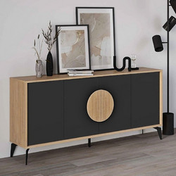 Μπουφές χρώμα sapphire oak - silky black 180x40x82εκ