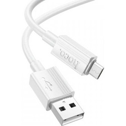 Hoco X107 Καλώδιο USB-A σε microUSB 18W 2.4A, 1m, Λευκό