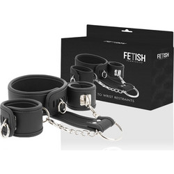 Fetish Submissive Vegan Leather Collar & Handcuffs