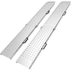 HOMCOM Σετ 2 Πτυσσόμενες Ράμπες Φόρτωσης 400 kg 180 x 25,5 cm Ασημί C20-113V00SR