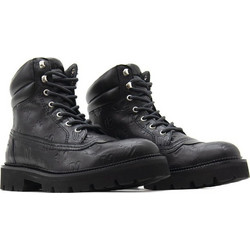 DSQUARED2 MEN S MONOGRAM LEATHER ANKLE BOOTS BLACK