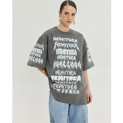 Hemithea Cheetah Oversized T-Shirt Logos Grey