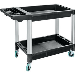 ΤΡΟΛΕΙ ΕΡΓΑΛΕΙΩΝ (TROLLEY) 2 ΕΠΙΠΕΔΩΝ ΜΕ 4 ΡΟΔΕΣ ΠΛΑΣΤΙΚΟ(PP)/ ΑΛΟΥΜΙΝΙΟ ΓΙΑ ΑΠΟΘΗΚΕΥΣΗ ΚΑΙ ΜΕΤΑΦΟΡΑ