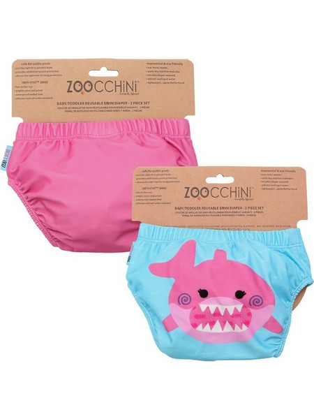 Zoocchini Shark Σετ Βρεφικό Μαγιό Πάνα για Κορίτσι Ροζ Γαλάζιο ZOO12114