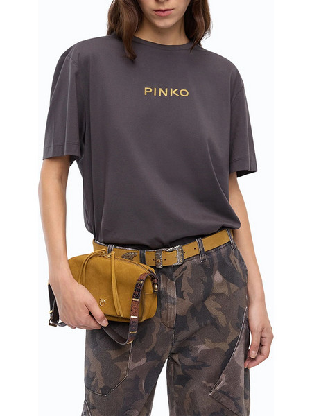PINKO STREPITOSO T-SHIRT JERSEY LOGO 105526A3KJ-I1H DarkGray