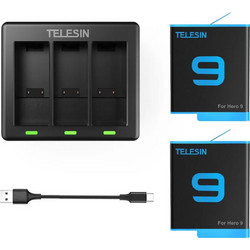 Telesin GP-BTR-903 Triple Charger with 2 Batteries (Hero9/10)