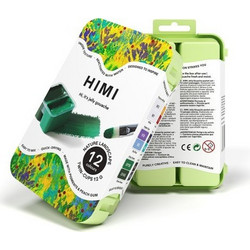 HIMI TWIN CUP JELLY GOUACHE SET - 12 NATURE LANDSCAPE COLOURS - APPLE GREEN CASE TST227