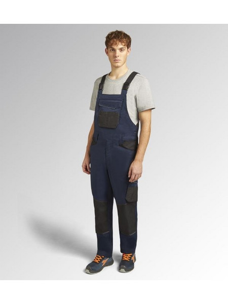 Utility Diadora Φόρμα Εργασίας με Τιράντες Μπλέ POLY 2.0 Twill Stretch, 64% Polyester, 33% Cotton, 3% Elastane, 250 g/m(183062)