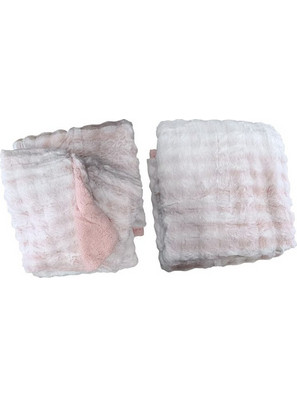 Κουβέρτα Υπέρδιπλη Bubble Wool Με Επένδυση Sherpa Γαρύφαλλο 220x240 - Πούδρα