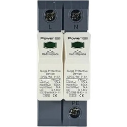 PowerPro Αντικεραυνικό Πίνακα Τύπου T1/T2 Διπολικό 1P+Ν Μέγιστου Ρεύματος Εκφόρτισης 50kA (53090275012)