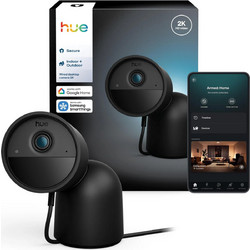 Philips Hue Secure ενσύρματη κάμερα με βάση, ανάλυση βίντεο 2K, Μαύρο
