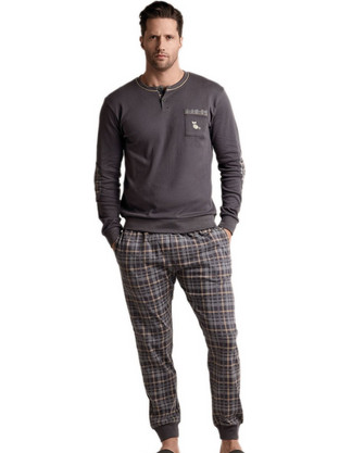 Ανδρική Πυτζάμα Homewear INFIORE Serafino - 100% Βαμβακερή - Καρό Σχέδιο