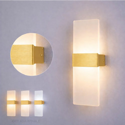 VenCore Aether Gold 6093-20032 - Μοντέρνο Επιτοίχιο Φωτιστικό Απλίκα LED 12W Χρυσό Αλουμίνιο και Plexiglass με Ρυθμιζόμενο CCT Λευκό - Ημέρας - Θερμό