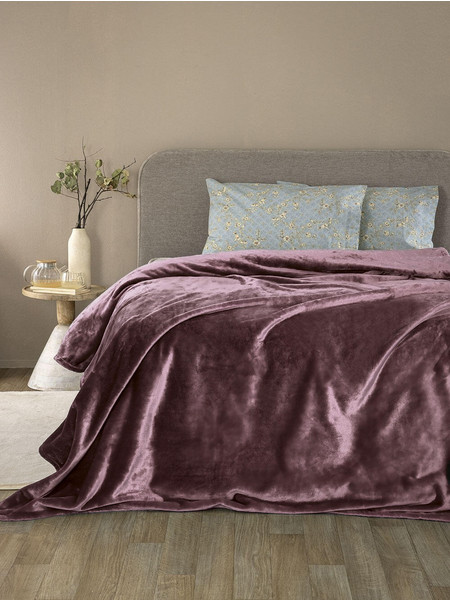 Palamaiki Κουβέρτα Fleece 220x240 LUCY MAUVE Μωβ