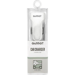Φορτιστής Αυτοκινήτου Garbot Grab&Go White 2.1A με Θύρες: 2xUSB