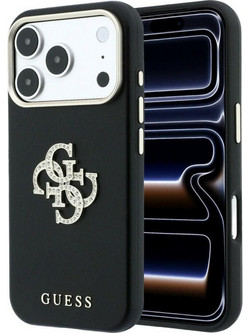 Guess Smooth & Big Strass Logo Case Black (iPhone 18 Pro / 17 Pro)