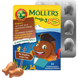Moller's Ψαράκια Ωμέγα-3 Ιχθυέλαιο για Παιδιά Cola 36 Ζελεδάκια