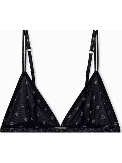 Emporio Armani Bralette Polca Dots Σουτιέν Μαύρο EW004784AF25583