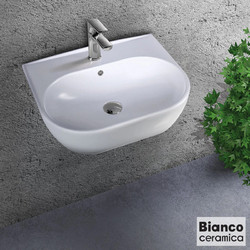 Bianco Κρεμαστός Νιπτήρας Μπάνιου Πορσελάνης 50x42cm Λευκός 514-39050-300