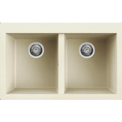 ElElleci Quadra 350 Ένθετος Νεροχύτης Γρανίτη Bianco Antico 79x50cm