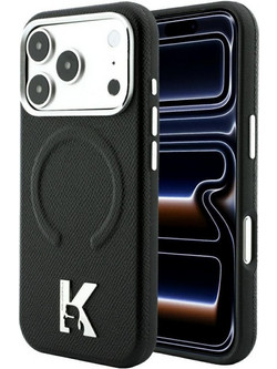 Karl Lagerfeld Grained Embossed Ring & Kameo Logo MagSafe Θήκη iPhone 18 Pro Max / 17 Pro Max Black