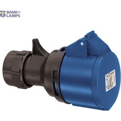CEE connector, IP44, 32A, 3-pole, 230V, 6h, blue