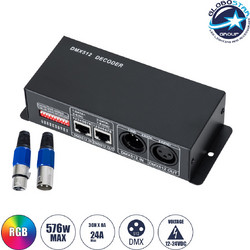 73490 Prism Rgb Controller / Decoder 3CH Dc 12-24V 24/12A 240W Max IP20 - DMX512/RDM - M16xΠ9xY6cm