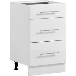 VEVOR Λευκό Ντουλάπι Βάσης Shaker 50x47,5x81,5 cm με 3 Συρτάρια και Μηχανισμό Soft Close ZBZZCJOKCJCT2VRYE001V0