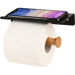 ESTIA ΧΑΡΤΟΘΗΚΗ ΕΠΙΤΟΙΧΙΑ BAMBOO ESSENTIALS ΜΕ ΘΕΣΗ ΓΙΑ ΚΙΝΗΤΟ ΜΕΤΑΛΛΙΚΗ ΜΑΥΡΗ