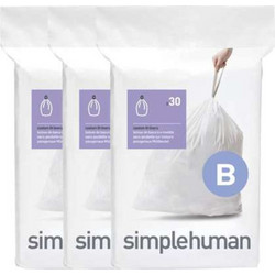 Simplehuman code B custom fit liners, 3 x pack of 30 (90 liners) (CW0251)