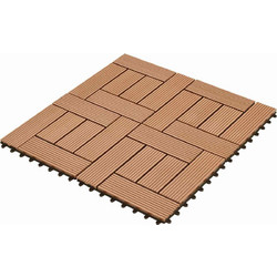 vidaXL Πλάκα Κατασκευής 22 τμχ. Καφέ 30 x 30 cm WPC