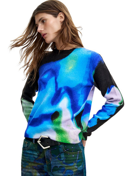 DESIGUAL 'CLOUDS' ΠΛΕΚΤΗ ΜΠΛΟΥΖΑ ΓΥΝΑΙΚΕΙΑ 26WWJF03-5022 (5022/ULTRA BLUE)