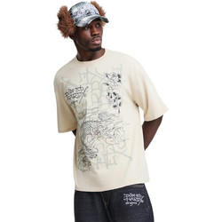 ED HARDY Ανδρικό T-Shirt Men's Multi Graphic Relaxed T-Shirt - Μπεζ