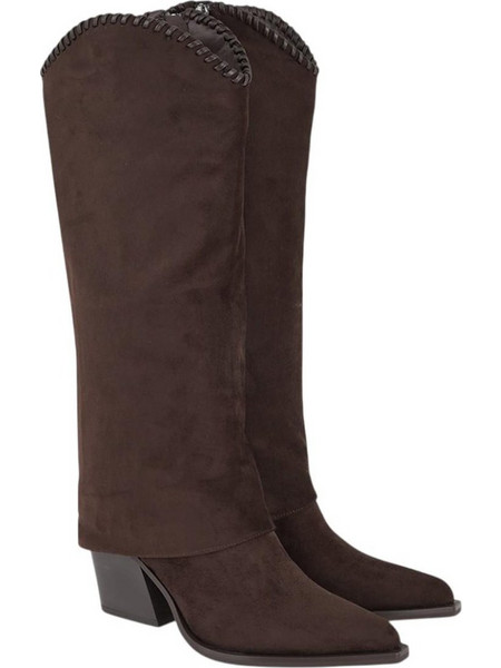 Exe Shoes Γυναικεία Μπότα fold-over western 70V-518 Καφέ Καστόρι X270V5184504