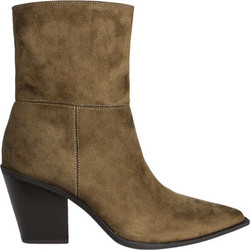 Corina Γυναικεία Μποτάκια Cowgirl Suede Καφέ με Χοντρό Χαμηλό Τακούνι M6775