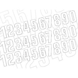BLACKBIRD Race Number 6 7x5,5cm White Set of 3