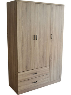 Ankor Τριφυλλη Ντουλάπα Ρούχων Φυσικό 120x52x190cm 855155