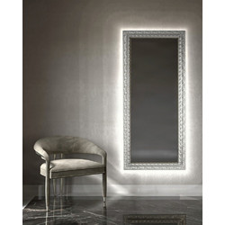 Καθρέπτης Επιδαπέδιος με Led Project Mirrors Wood Antique Ασημί 80x180cm WOOD ANTIQUE 80X180 SILVER + LED