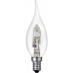 Λάμπα Αλογόνου κερί διάφανο με μύτη 28W E14 230V - Θερμό Λευκό