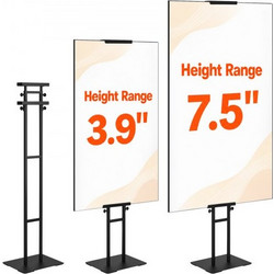 VEVOR Poster Stand, Adjustable Height Up to 1905 mm, Double-Sided Heavy Duty Pedestal Sign Holder, Floor Standing Sign Holder Banner Stand with Shock-absorbing Base for Display, for Board and Foam, Bl