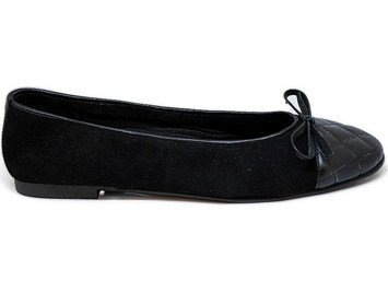 BigShoes GA1140-01 Μπαλαρίνα Δερμάτινη Μαύρο