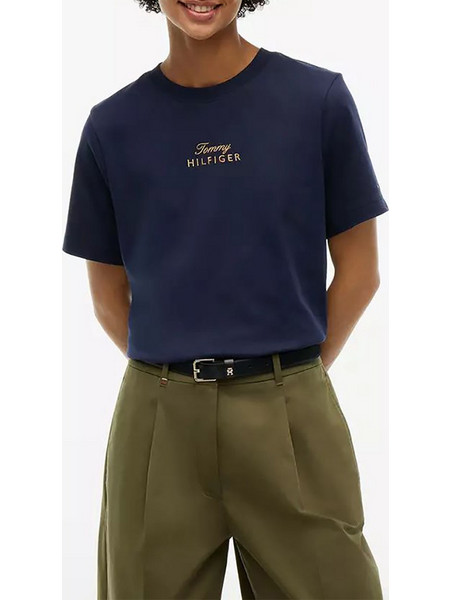 TOMMY HILFIGER GOLD SCRIPT MDRN C-NK S/S TEE WW0WW51725-DW6 DarkBlue