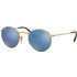 Ray-Ban RB3447N 001/9O Ανδρικά Γυαλιά Ηλίου Στρογγυλά Μεταλλικά Χρυσά με Μπλε Καθρέπτη Φακό