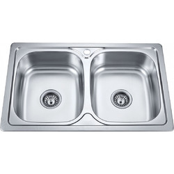 Inter Ceramic Ένθετος Νεροχύτης Inox Λείος (Σατινέ) 80x50cm ICK8050S
